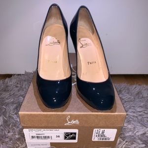 Christian Louboutin Simple Pump 100 Navy Patent